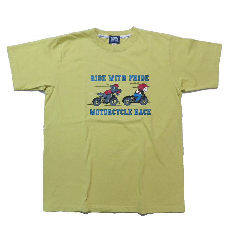 フェローズ PHERROW'S 半袖 プリントTシャツ 「RIDE WITH PRIDE 」25S-PT14【2025年春夏新作】