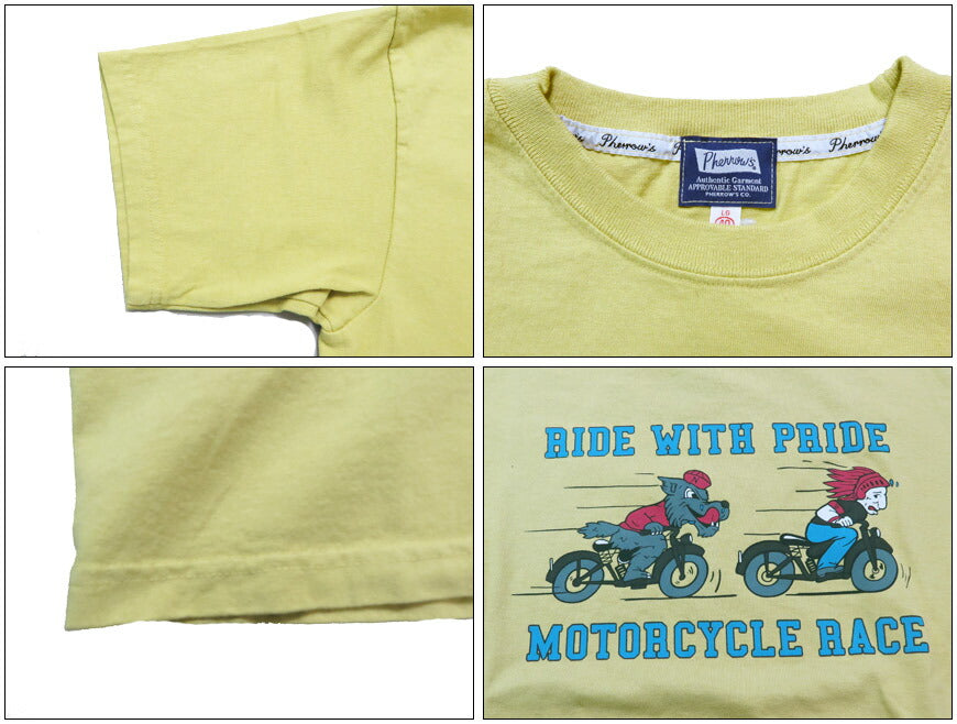 フェローズ PHERROW'S 半袖 プリントTシャツ 「RIDE WITH PRIDE 」25S-PT14【2025年春夏新作】