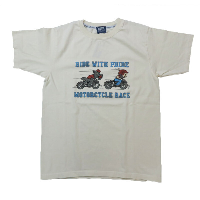 フェローズ PHERROW'S 半袖 プリントTシャツ 「RIDE WITH PRIDE 」25S-PT14【2025年春夏新作】