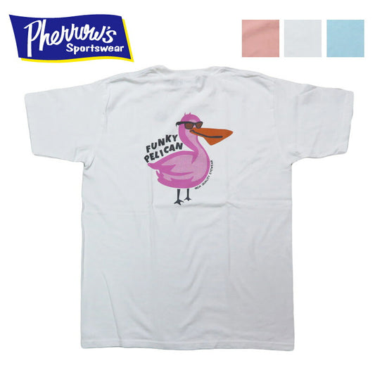 フェローズ PHERROW'S 半袖 プリントTシャツ「FUNKY PELICAN」25S-PT29【2025年春夏新作】