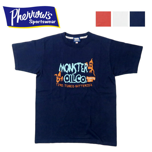 フェローズ PHERROW'S 半袖 プリントTシャツ「MONSTER OIL Co.」25S-PT31【2025年春夏新作】