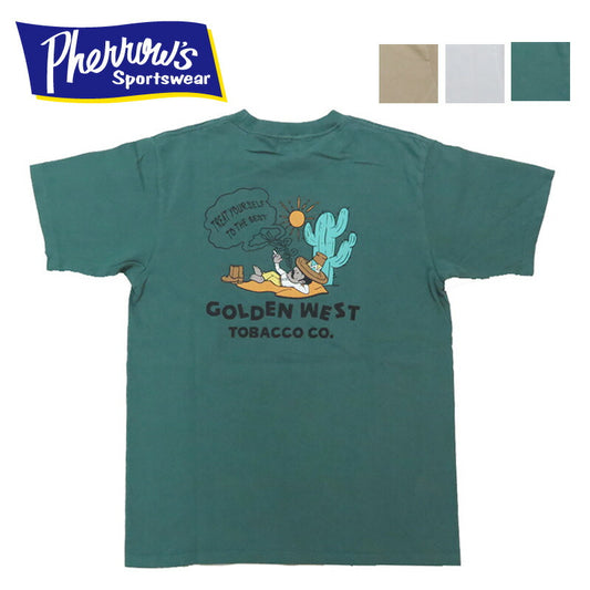 フェローズ PHERROW'S 半袖 Tシャツ バックプリント 「GOLDEN WEST」25S-PT9【2025年春夏新作】