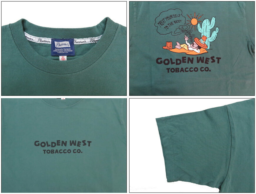 フェローズ PHERROW'S 半袖 Tシャツ バックプリント 「GOLDEN WEST」25S-PT9【2025年春夏新作】
