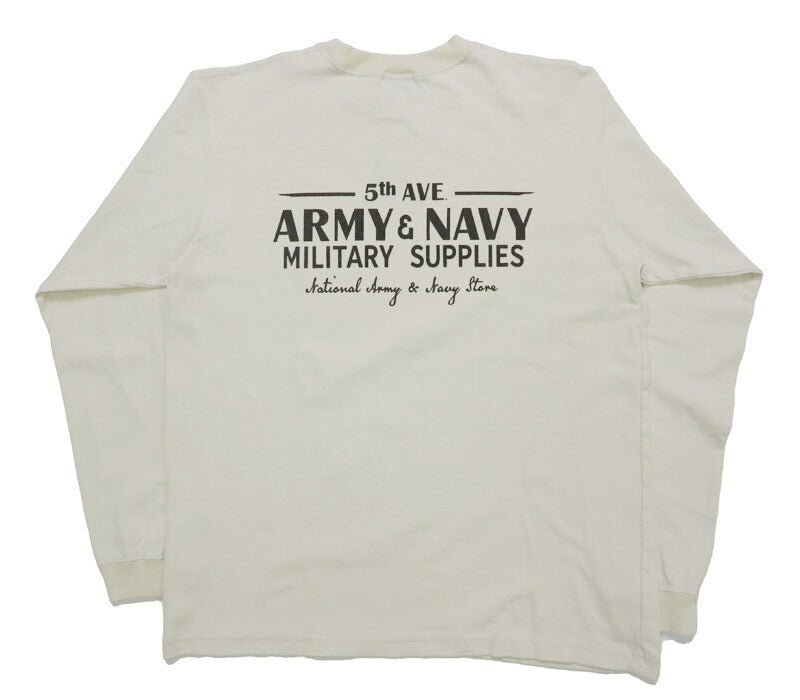 フェローズ PHERROW'S 長袖 Tシャツ プリント ARMY&NAVY 25W-PLT4 【2025年秋冬新作】