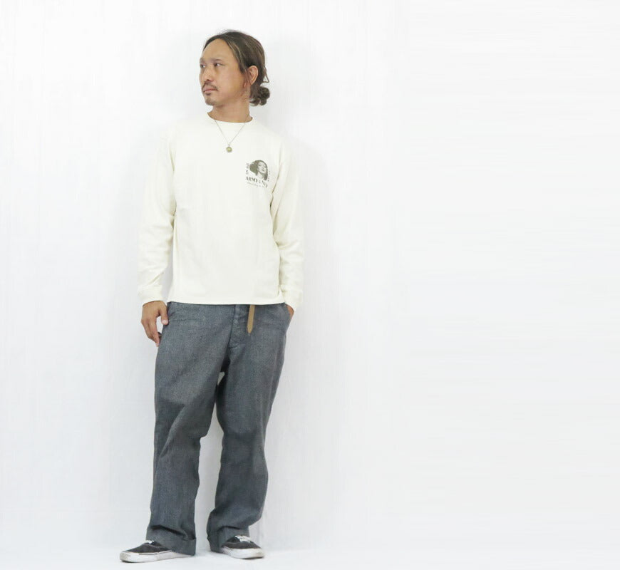 フェローズ PHERROW'S 長袖 Tシャツ プリント ARMY&NAVY 25W-PLT4 【2025年秋冬新作】