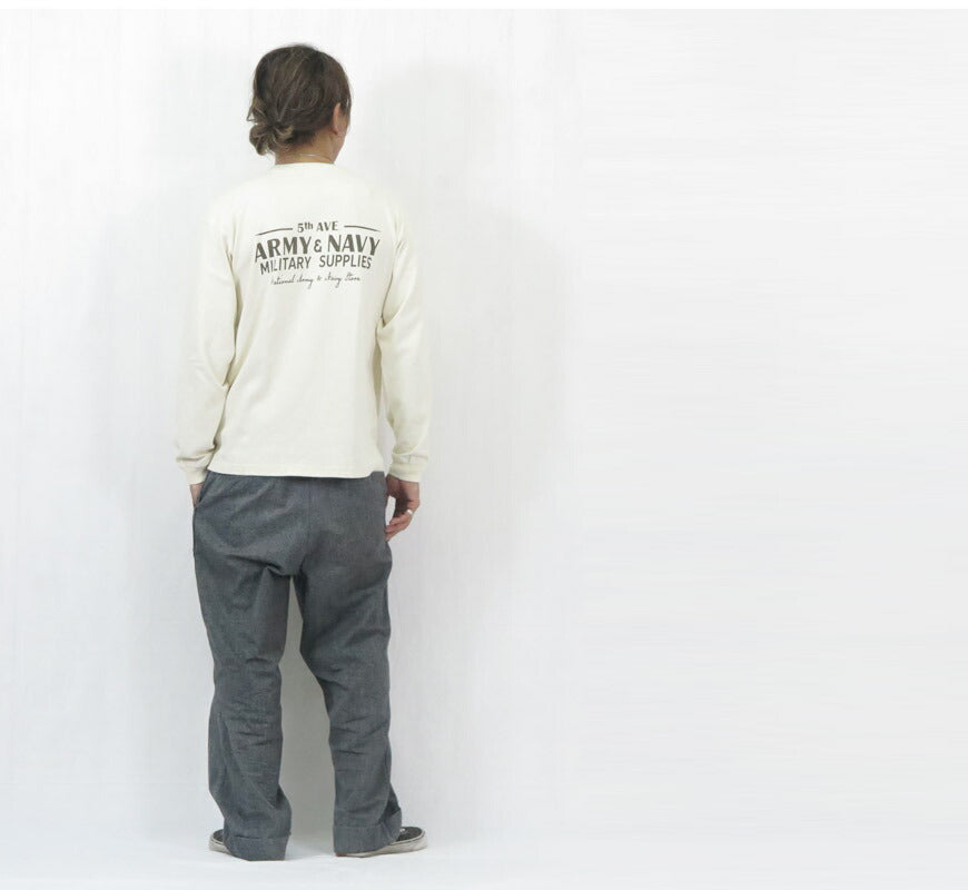 フェローズ PHERROW'S 長袖 Tシャツ プリント ARMY&NAVY 25W-PLT4 【2025年秋冬新作】