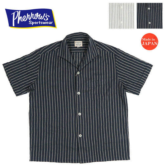 フェローズPherrow's半袖イタリアンカラーストライプシャツ26S-PICS1【2026年春夏新作】