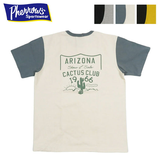 フェローズ PHERROW'S 半袖 Tシャツ プリント「ARIZONA CACTUS CLUB」 26S-PMT-TT2【2026年春夏新作】