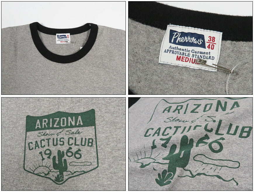 フェローズ PHERROW'S 半袖 Tシャツ プリント「ARIZONA CACTUS CLUB」 26S-PMT-TT2【2026年春夏新作】