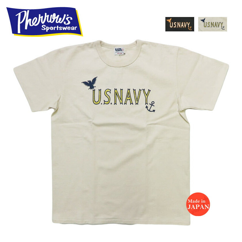 フェローズ PHERROW'S 半袖 Tシャツ「U.S.NAVY」プリント 26S-PMT4【2026年春夏新作】