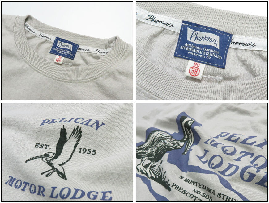 フェローズ PHERROW'S 半袖 Tシャツ プリント 「PELICAN MOTOR LODGE」 26S-PT7【2026年春夏新作】