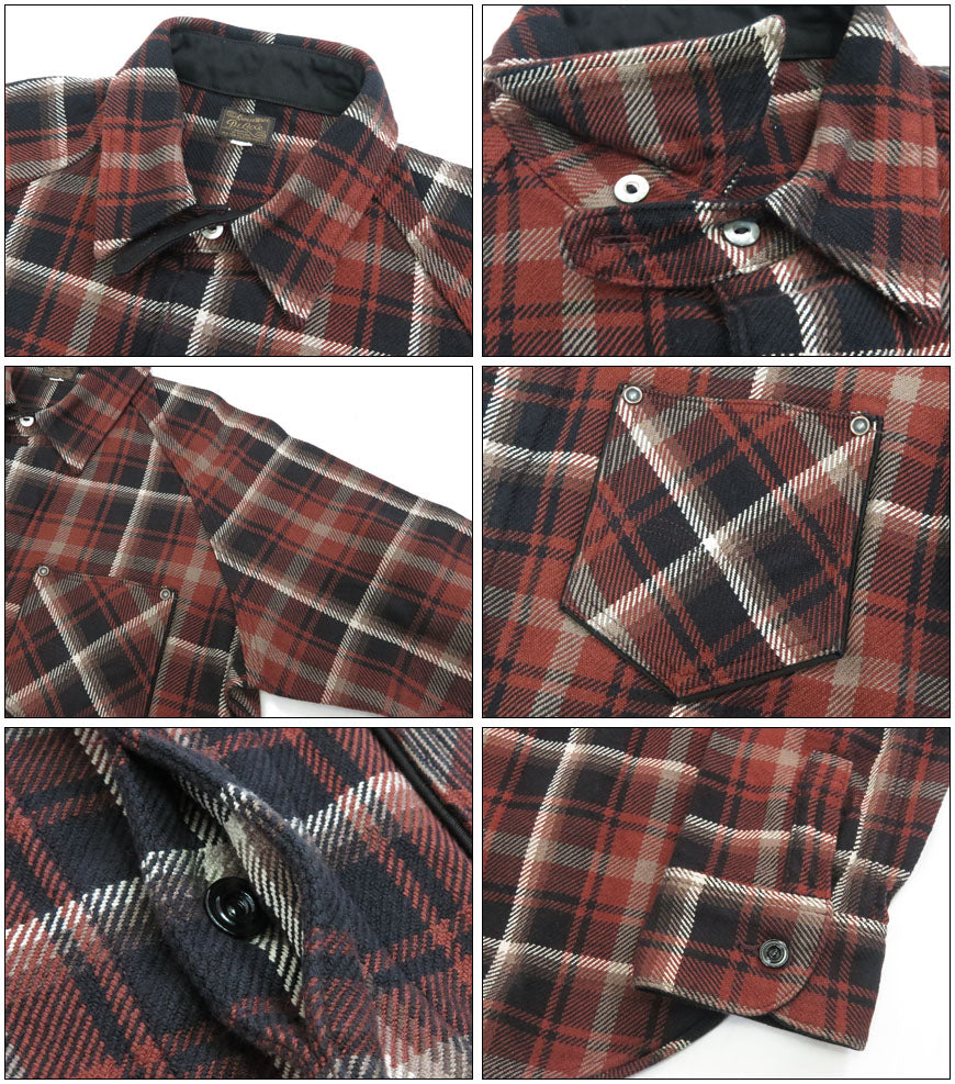 デラックスウェア DELUXEWARE 長袖 シャツ チェック ラグランスリーブ ”DELUXE STYLE SHIRT” 7649B【2024-25年秋冬新作】