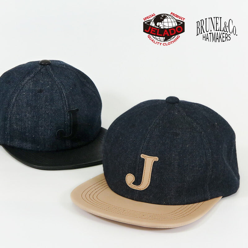 JELADO × BRUNEL ＆ Co. HATMAKERS レザー / デニム ベースボール キャップ 白タグ Last Resort ジェラード ブルーネル AB21750