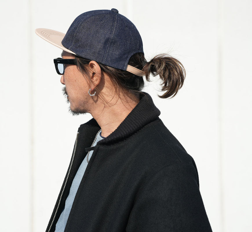 JELADO × BRUNEL ＆ Co. HATMAKERS レザー / デニム ベースボール キャップ 白タグ Last Resort ジェラード ブルーネル AB21750