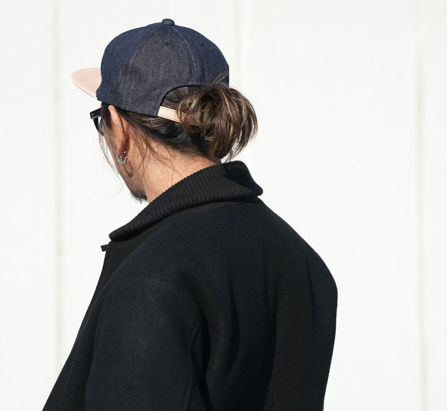 JELADO × BRUNEL ＆ Co. HATMAKERS レザー / デニム ベースボール キャップ 白タグ Last Resort ジェラード ブルーネル AB21750