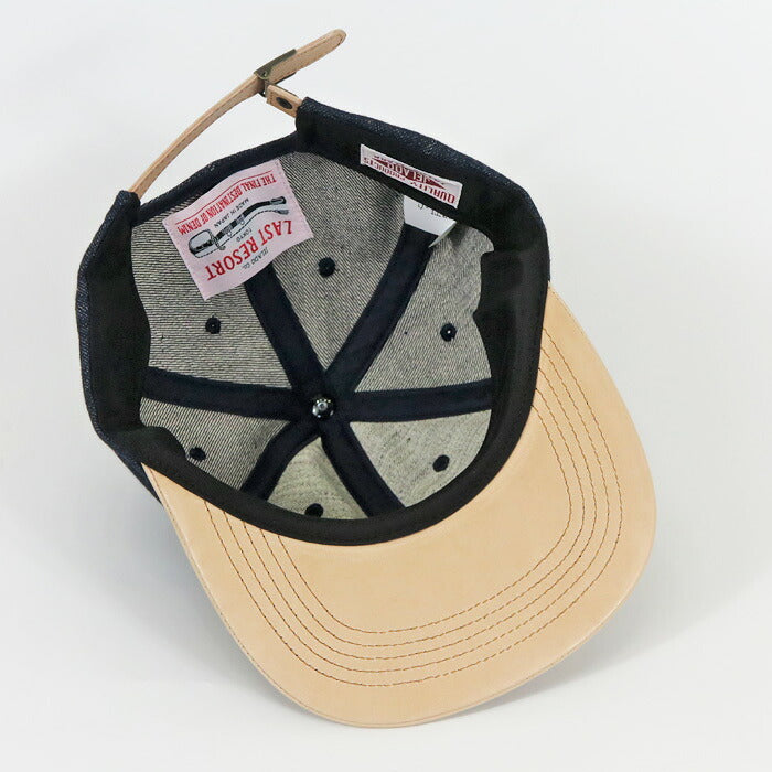 JELADO × BRUNEL ＆ Co. HATMAKERS レザー / デニム ベースボール キャップ 白タグ Last Resort ジェラード ブルーネル AB21750