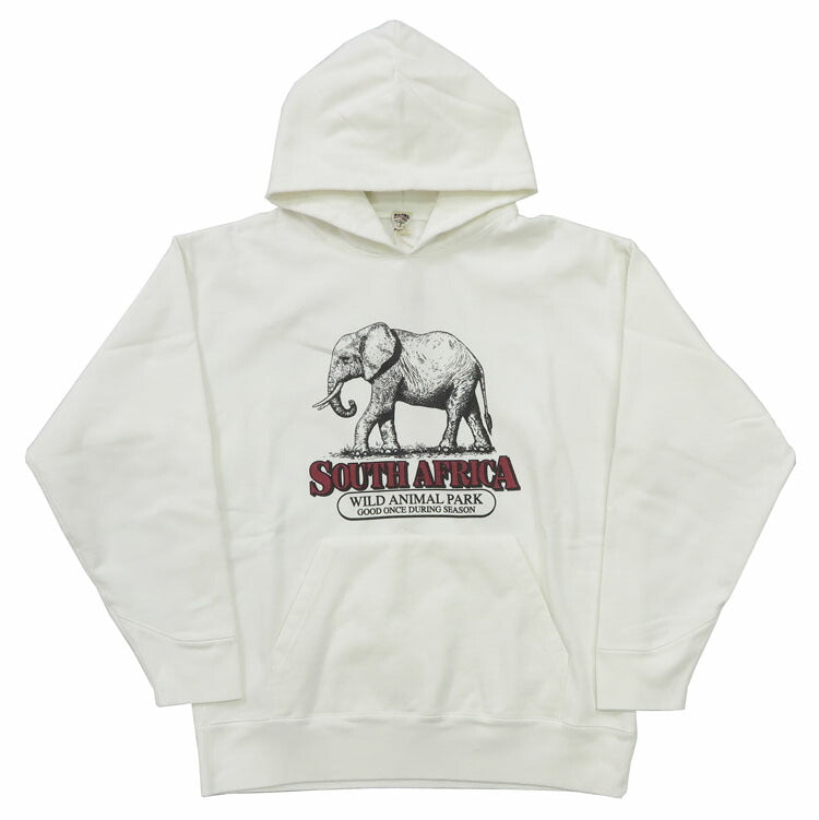 バーンズ BARNS 長袖 プルパーカー アスレチックシリーズ プリント ピグメント染め ”Wild Animal Park” BR-24446【2024-25年秋冬新作】