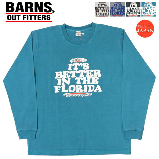 バーンズ BARNS 長袖 HOT-SHOT プリント Ｔシャツ IT'S BETTER BR-25122【2025年春夏新作】