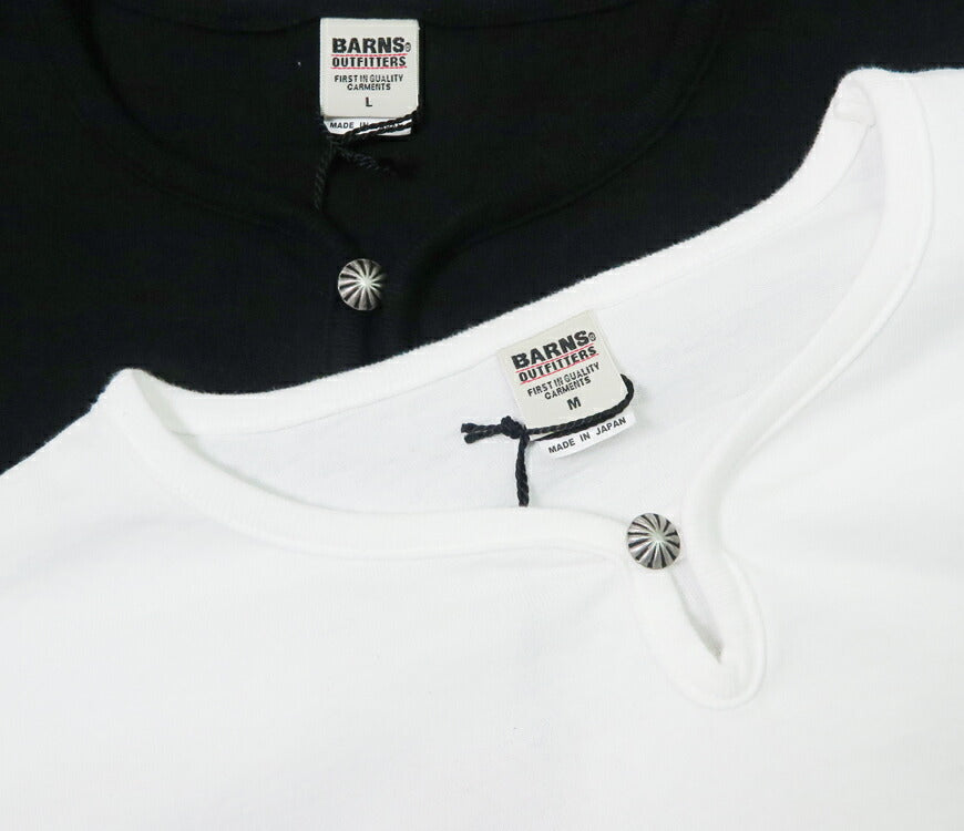 バーンズ BARNS 9分袖 コンチョネック Ｔシャツ BR-25128【2025年春夏新作】