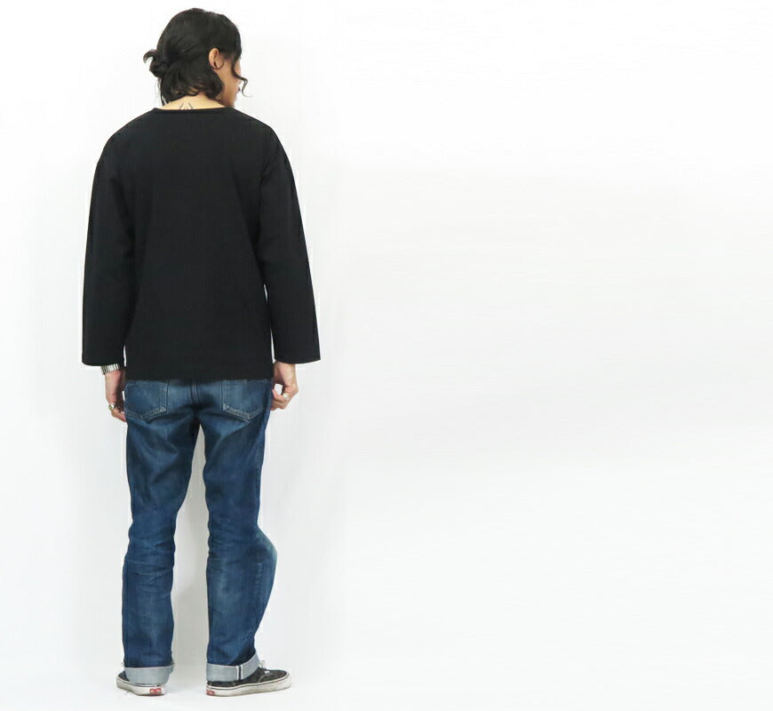 バーンズ BARNS 9分袖 コンチョネック Ｔシャツ BR-25128【2025年春夏新作】