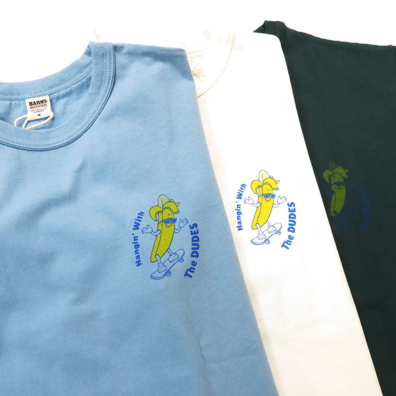 バーンズ BARNS タフネック 半袖 プリント Tシャツ"BANANA BOY" 18/-OE Tough neck S/S Print T-shirt　BR-25147 【2025年春夏新作】