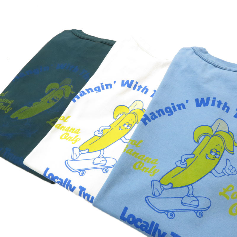 バーンズ BARNS タフネック 半袖 プリント Tシャツ"BANANA BOY" 18/-OE Tough neck S/S Print T-shirt　BR-25147 【2025年春夏新作】