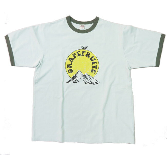 バーンズ BARNS リンガーネック 半袖 プリント Tシャツ GRAPEFRUITE BR-25169 【2025年春夏新作】
