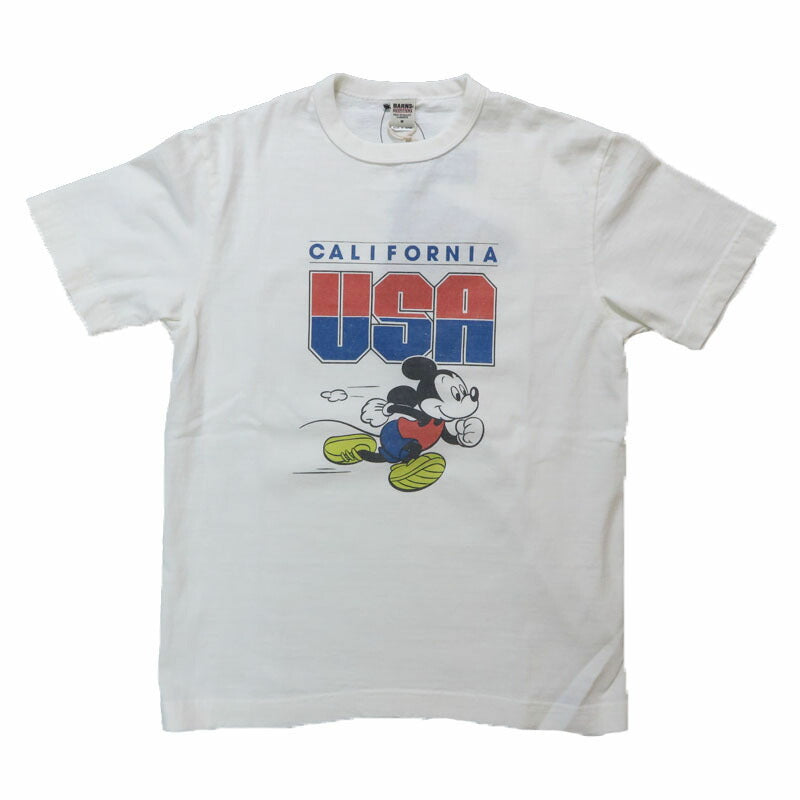 バーンズ BARNS  半袖 吊り編み プリント Tシャツ 【Mickey Mouse】“STANDARD” TSURIAMI Crew Neck Print T-Shirt【Special Item】BR-25178【2025年春夏新作】