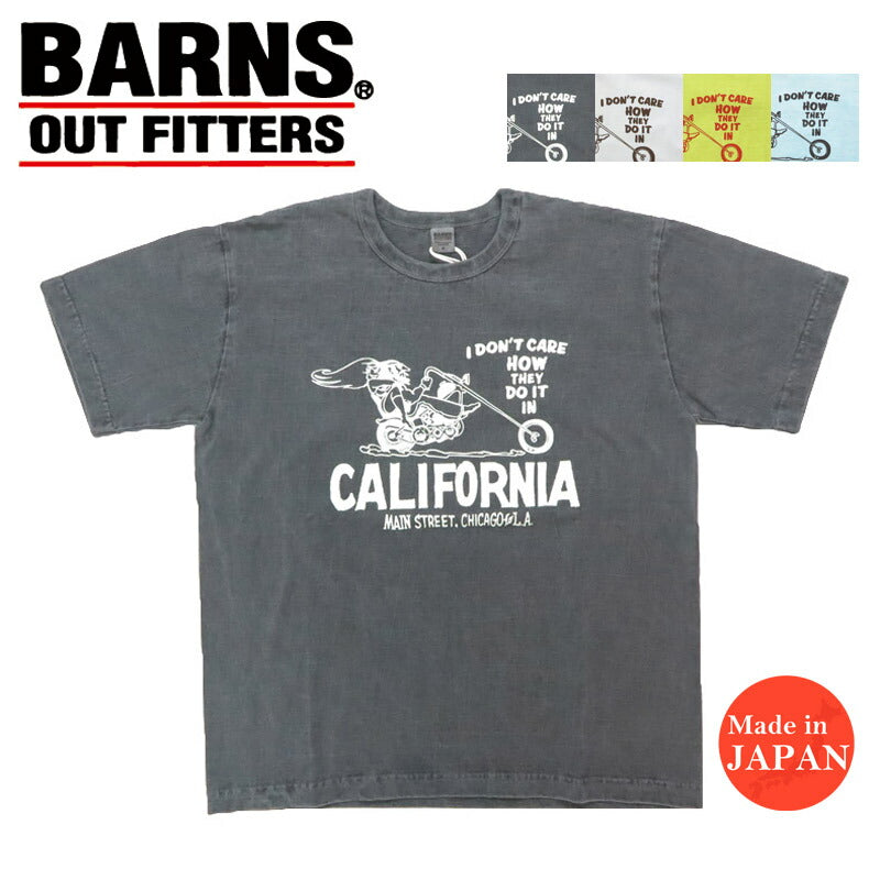 バーンズ BARNS 半袖 チューブ プリント Tシャツ CALIFORNIA  BR-25253 【2025年春夏新作】