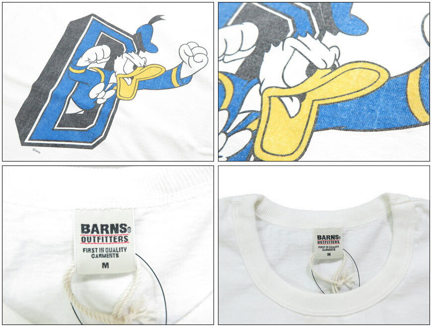 バーンズ BARNS 半袖 チューブ プリント Tシャツ Donald Duck  BR-25255 【2025年春夏新作】