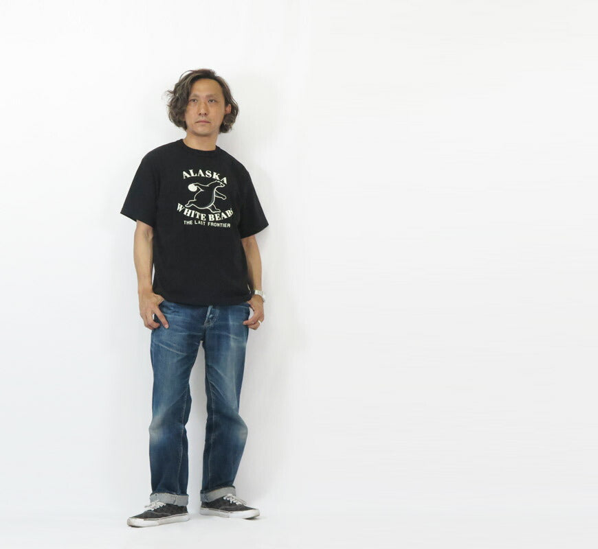 バーンズ BARNS タフネック 18/-OE 半袖 プリント Tシャツ ”ALASKA” BR-25282【2025年春夏新作】