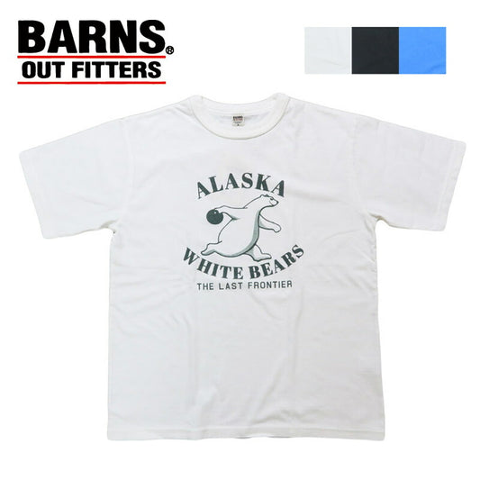 バーンズ BARNS タフネック 18/-OE Tough neck 半袖 プリント Tシャツ ”ALASKA”　BR-25282【2025年春夏新作】