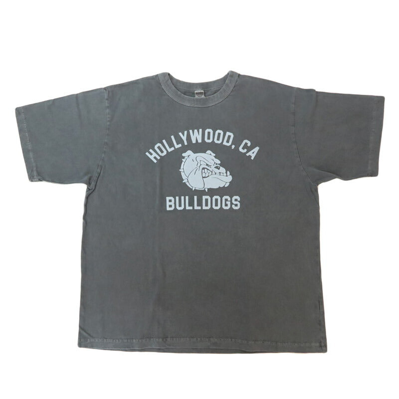バーンズ BARNS 半袖 バインダーネック カレッジロゴ プリント Tシャツ