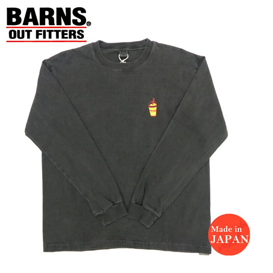 バーンズ BARNS 長袖 ”BRYAN'S smoothie” プリント Ｔシャツ  BR-25323【2025年秋冬新作】