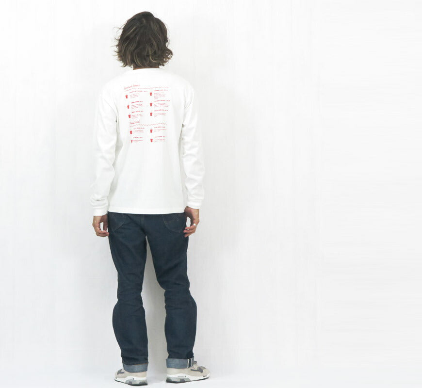 バーンズ BARNS 長袖 ”BRYAN'S smoothie” プリント Ｔシャツ  BR-25323【2025年秋冬新作】