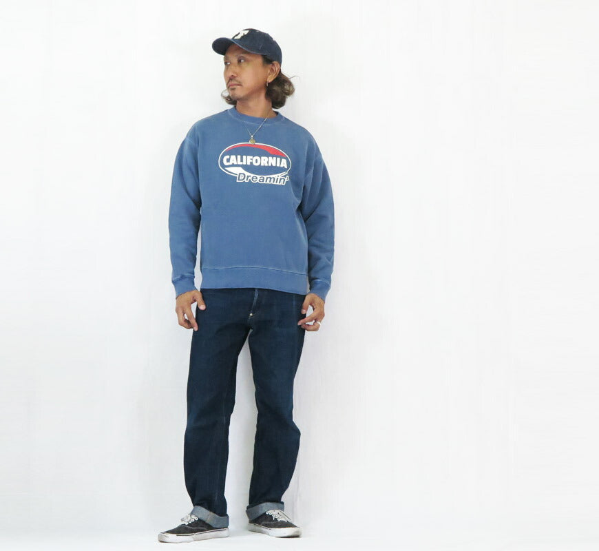 バーンズ BARNS スーパーヘビーウェイト  クルーネック スウェット プリントトレーナー ”CALIFORNIA　Dreamin” BR-25351【2025年秋冬新作】