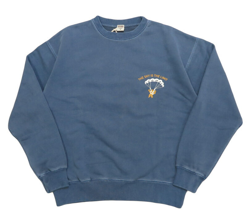 バーンズ BARNS スーパーヘビーウェイト  クルーネック スウェット プリントトレーナー ”THE SKY IS THE LIMIT” BR-25353【2025年秋冬新作】