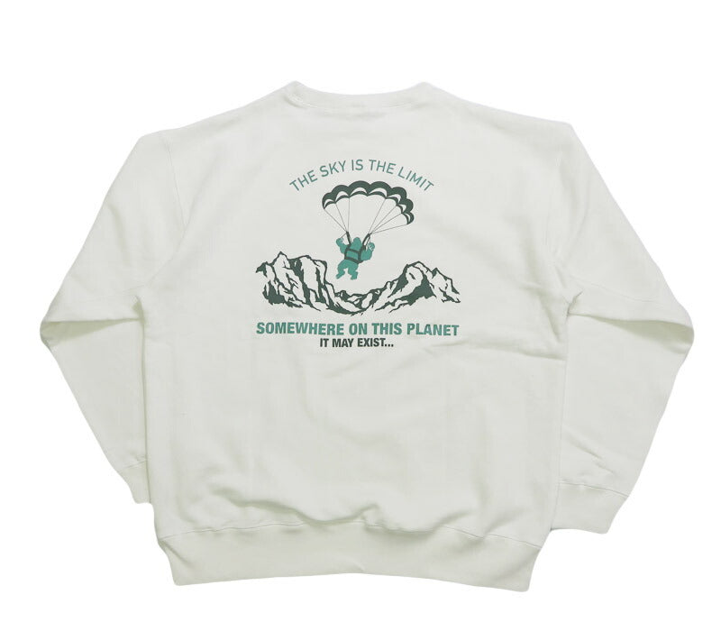 バーンズ BARNS スーパーヘビーウェイト  クルーネック スウェット プリントトレーナー ”THE SKY IS THE LIMIT” BR-25353【2025年秋冬新作】
