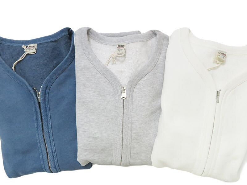 バーンズ BARNS 長袖 MAXウェイト スウェット ジップ カーディガン ピグメント染め BR-25357【2025年秋冬新作】