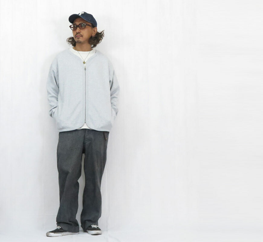 バーンズ BARNS 長袖 MAXウェイト スウェット ジップ カーディガン ピグメント染め BR-25357【2025年秋冬新作】