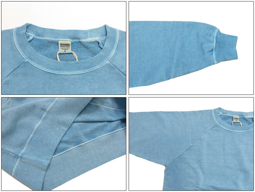 バーンズ BARNS G.O.A.T.スラブ スウェット クルーネック ラグランスリーブ 無地 BR-25412【2025年秋冬新作】