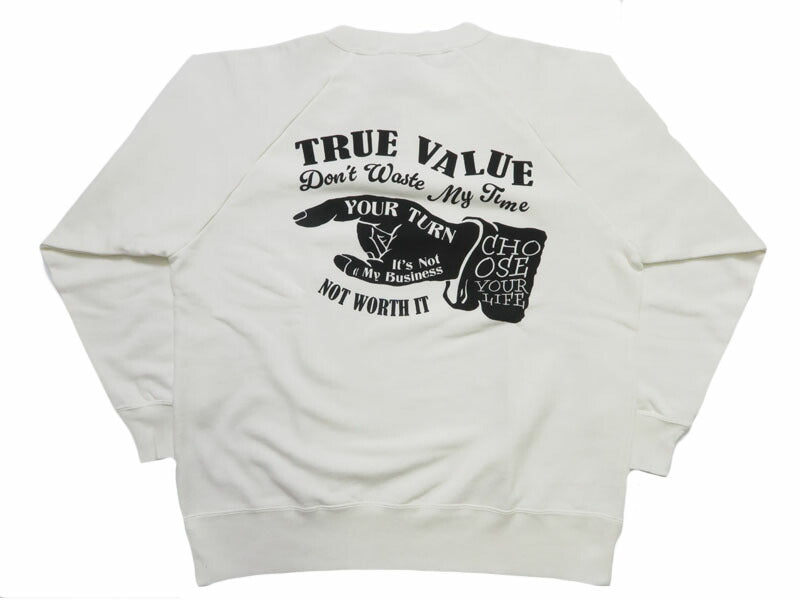 バーンズ BARNS G.O.A.T.スラブ スウェット プリント ラグランスリーブ ”TRUE VALUE” BR-25414【2025年秋冬新作】