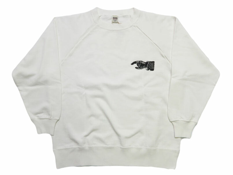 バーンズ BARNS G.O.A.T.スラブ スウェット プリント ラグランスリーブ ”TRUE VALUE” BR-25414【2025年秋冬新作】