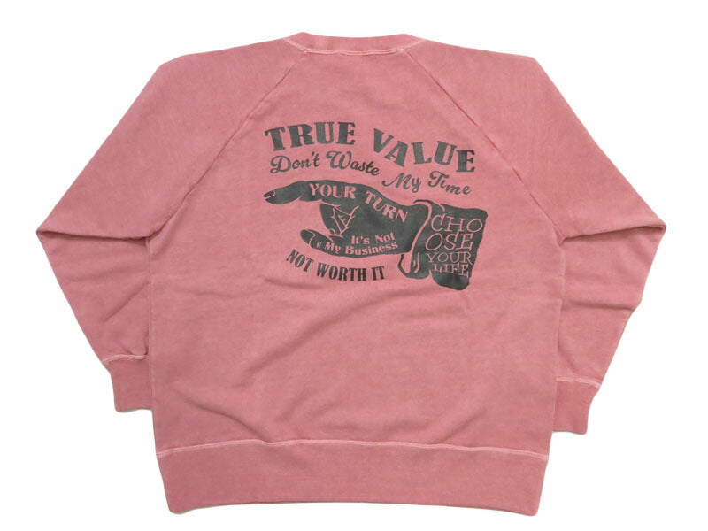 バーンズ BARNS G.O.A.T.スラブ スウェット プリント ラグランスリーブ ”TRUE VALUE” BR-25414【2025年秋冬新作】