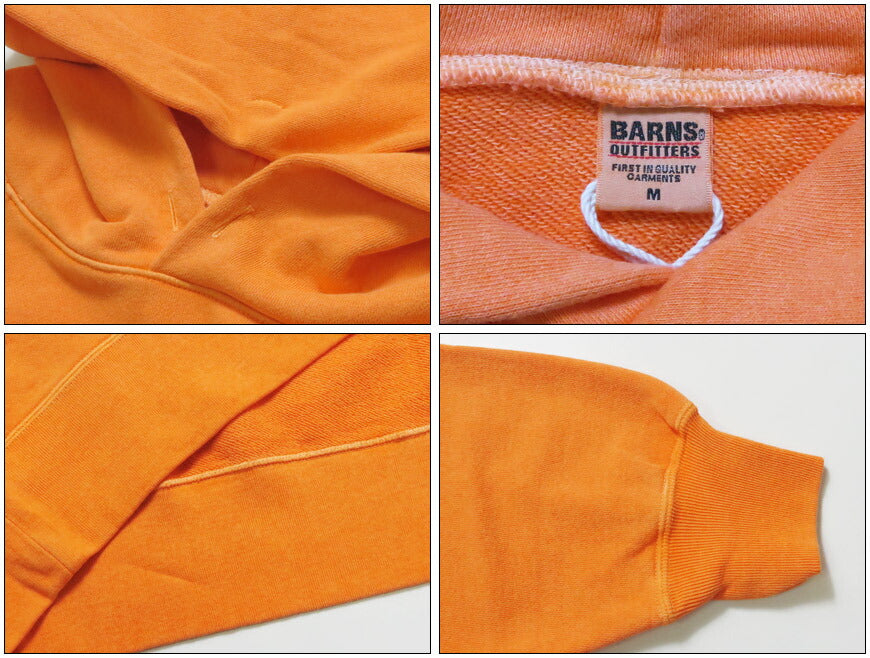 バーンズ BARNS 長袖 プルオーバー スウェット パーカー ラグランスリーブ 無地 G.O.A.T. スラブフーディー ピグメント染め BR-25416【2025年秋冬新作】