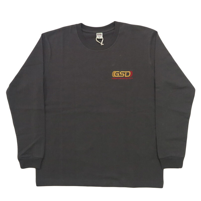 バーンズ BARNS 長袖 ”GLOBAL SPEED DELIVERY” HOT-SHOT LS TEE プリント Ｔシャツ  BR-25421【2025年秋冬新作】