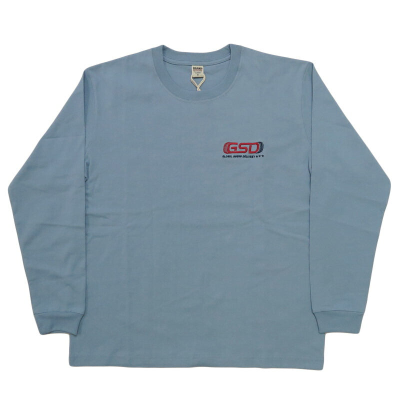 バーンズ BARNS 長袖 ”GLOBAL SPEED DELIVERY” HOT-SHOT LS TEE プリント Ｔシャツ  BR-25421【2025年秋冬新作】
