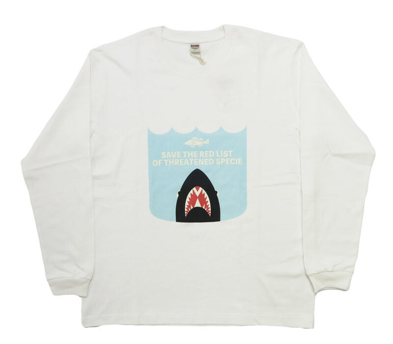 バーンズ BARNS 長袖 ”SAVE THE RED LIST” HOT-SHOT LS TEE プリント Ｔシャツ  BR-25422【2025年秋冬新作】