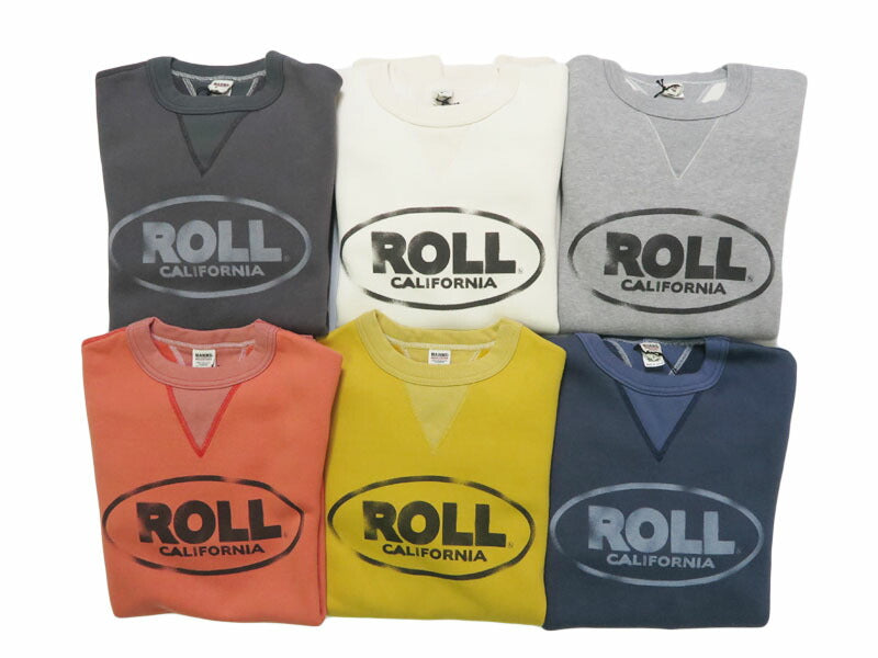 バーンズBARNSはめこみ両ガゼットクルーネックスウェット長袖