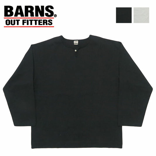 バーンズ BARNS 長袖 BIG COZUN CONCHO L/S TEE コンチョボタン 無地 Ｔシャツ  BR-26136【2025年秋冬新作】